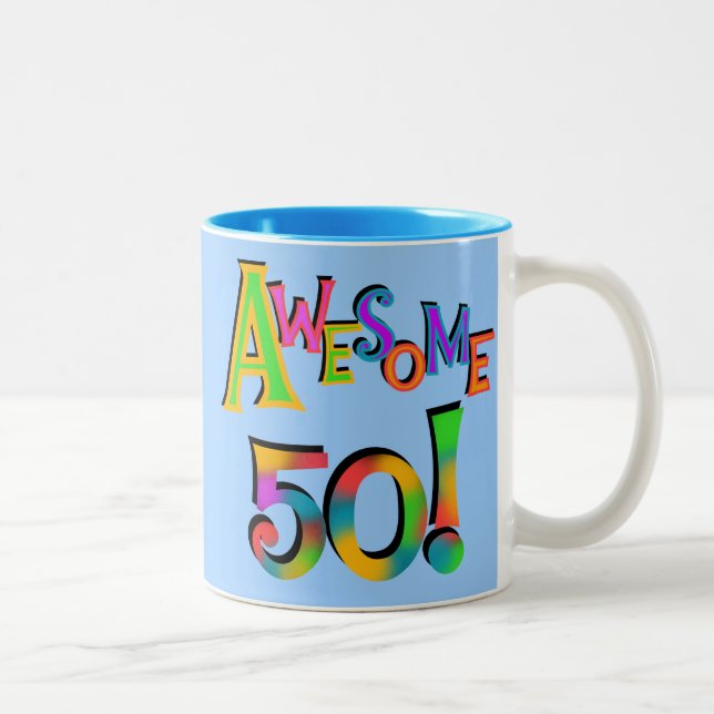 Tasse 2 Couleurs Magnifique 50 T-shirts et cadeaux d'anniversaire (Droit)