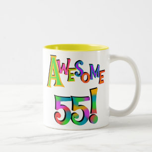 Tasse 2 Couleurs Magnifique 55 T-shirts et cadeaux d'anniversaire