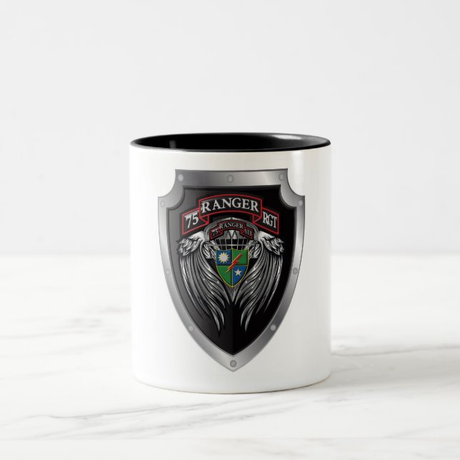 Tasse 2 Couleurs Magnifique Bat STB 75th Ranger Regimental Scroll (Centre)