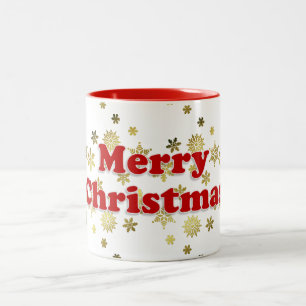 Tasse 2 Couleurs Magnifique Noël blanc rouge et or