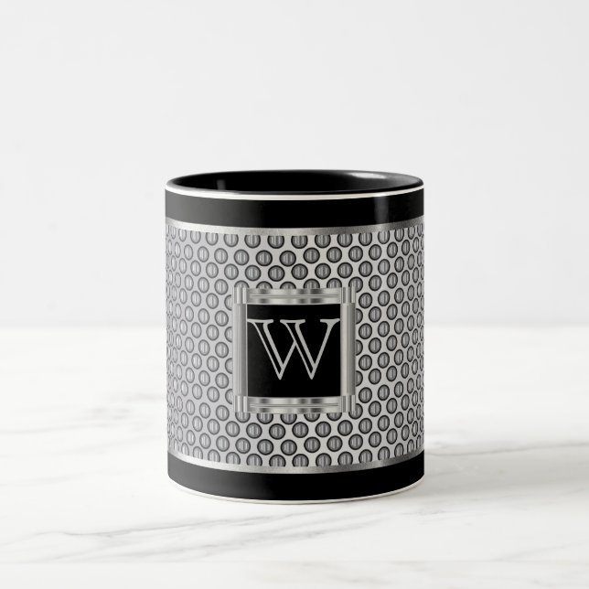 Tasse 2 Couleurs Maillage en métal noir et argent (Centre)