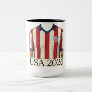 Tasse 2 Couleurs Maillot de foot USA rétro style patriotique rouge