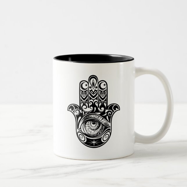 Tasse 2 Couleurs Main Zendoodle de Hamsa (Droit)