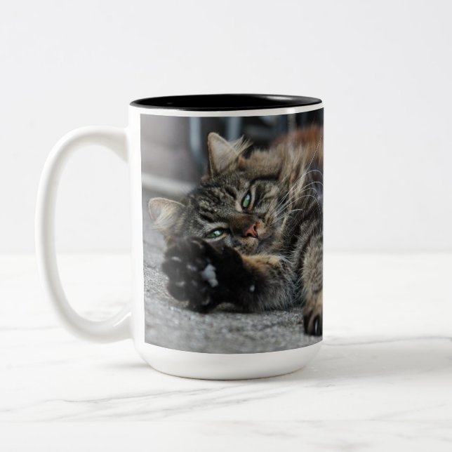 Tasse 2 Couleurs Maine Coon Kitty Cat (Gauche)