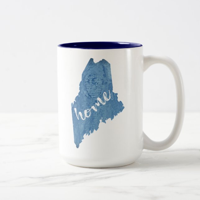 Tasse 2 Couleurs Maine State Home Wood Grain (Droit)