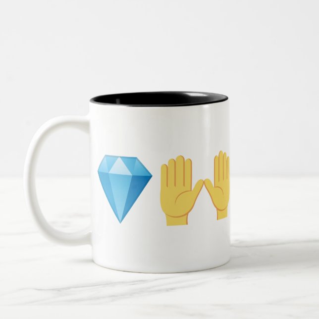 Tasse 2 Couleurs Mains de diamant (Gauche)