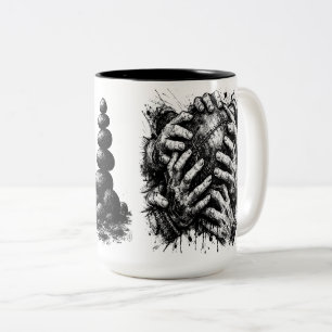 Tasse 2 Couleurs Mains d'Orkney saisissant le Ba