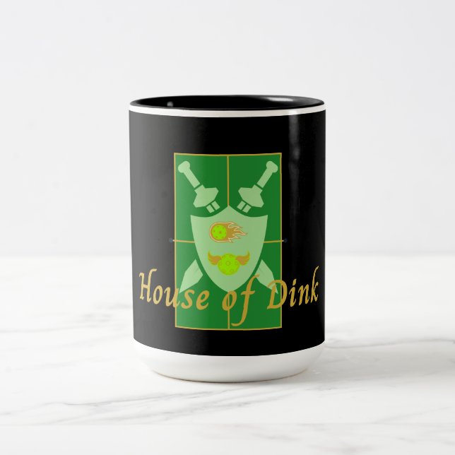 Tasse 2 Couleurs Maison de Dink Pickleball Crest (Centre)