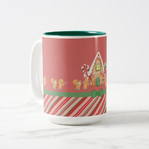 Tasse 2 Couleurs Maison de pain d'épices de Noël Chocolat chaud