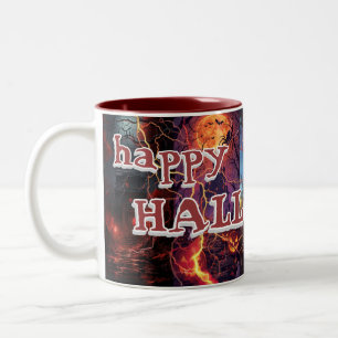 Tasse 2 Couleurs Maison hantée élégante et heureuse Halloween