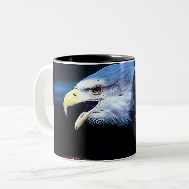 Tasse 2 Couleurs Majestic Bald Eagle (Devant gauche)