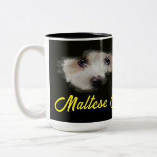 Tasse 2 Couleurs Maltese Terrier Yeux couleur solide
