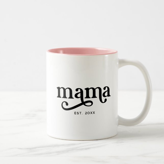 Tasse 2 Couleurs Mama Année Rétro Établie (Droit)