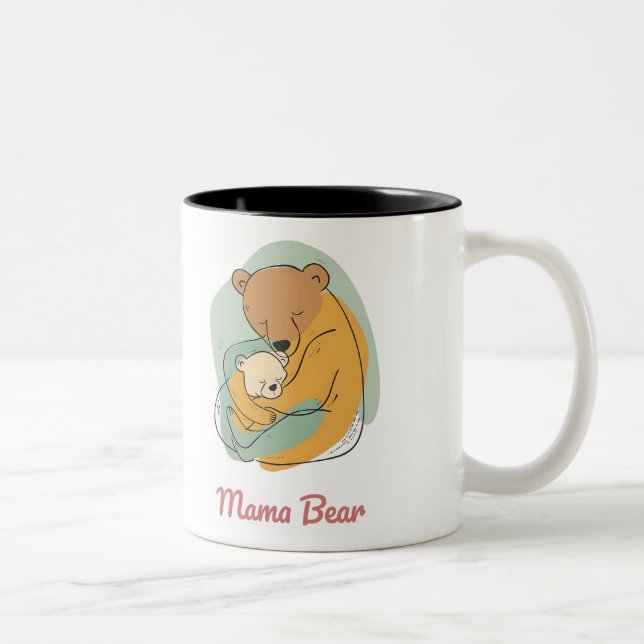 Tasse 2 Couleurs Mama Bear Mothers Day (Droit)