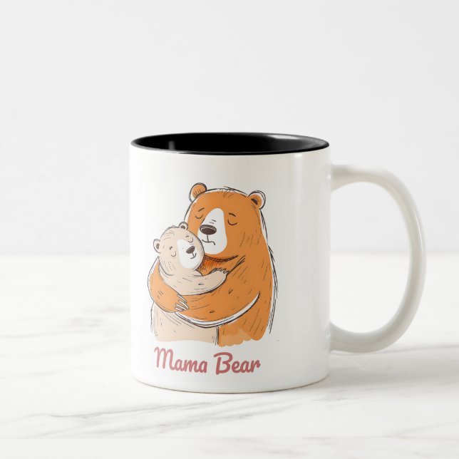 Tasse 2 Couleurs Mama Bear Mothers Day (Droit)