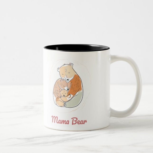Tasse 2 Couleurs Mama Bear Mothers Day (Droit)