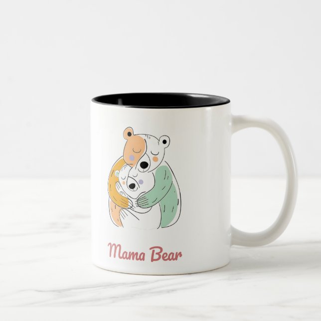 Tasse 2 Couleurs Mama Bear Mothers Day (Droit)