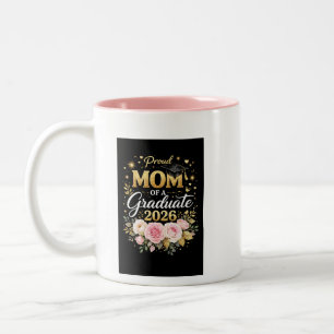 Tasse 2 Couleurs Mama du diplômé 2026 Chemise florale de remise d