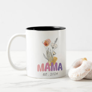 Tasse 2 Couleurs Mama Est 2024 Mothers Day