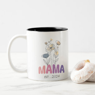 Tasse 2 Couleurs Mama Est 2024 Mothers Day