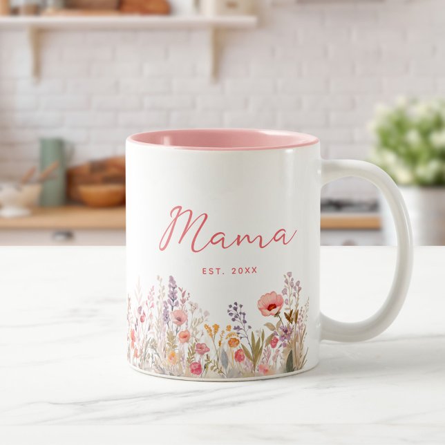 Tasse 2 Couleurs Mama Prairie Colorée Année de Création (Créateur téléchargé)