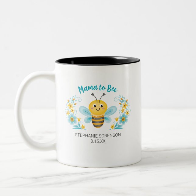 Tasse 2 Couleurs Mama to Bee Baby shower (Gauche)