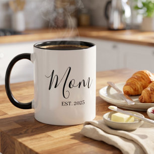 Tasse 2 Couleurs Maman a établi un nouveau cadeau de maman minimali