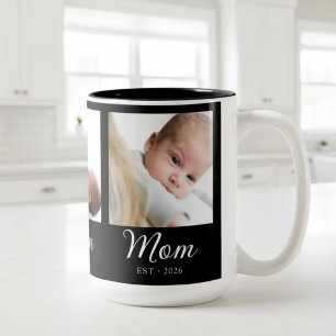 Tasse 2 Couleurs Maman a établi un script noir 3 Photo 