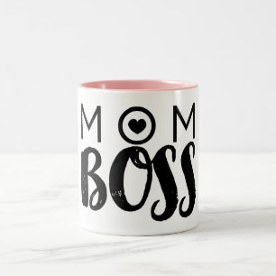 Tasse 2 Couleurs MAMAN BOSS Typographie Moderne Écriture Tendance É