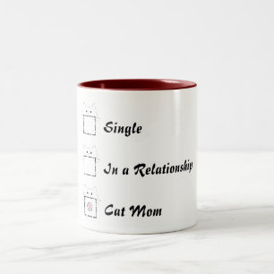 Tasse 2 Couleurs Maman Chat Chaton Mignon Patte Blanche & Rose