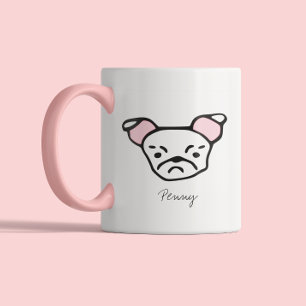 Tasse 2 Couleurs Maman Chien Mignon Papa Chien Pug
