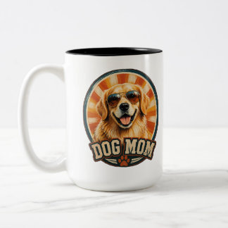Tasse 2 Couleurs Maman Chien Retriever Doré Lunettes Aviateur Vinta