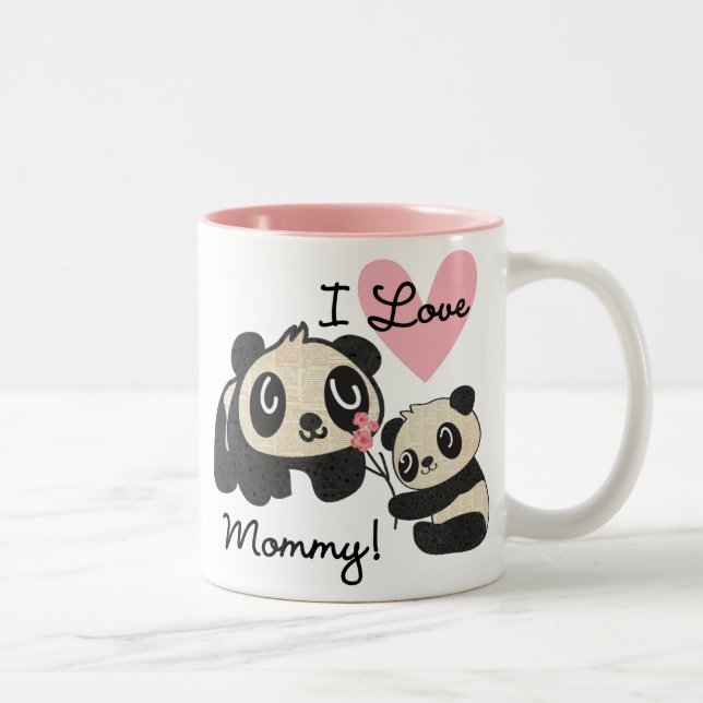Tasse 2 Couleurs Maman d'amour des pandas I (Droit)