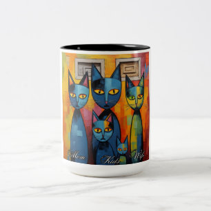 Tasse 2 Couleurs Maman de chat, enfants, femme