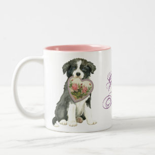 Tasse 2 Couleurs Maman de coeur de border collie