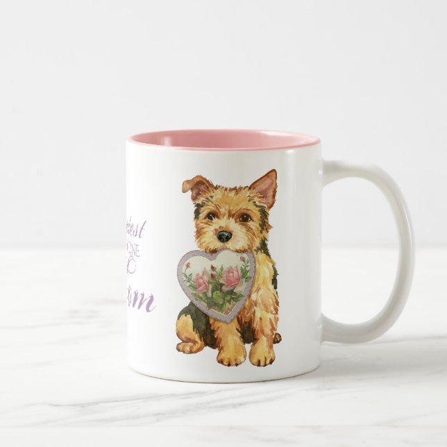 Tasse 2 Couleurs Maman de coeur de Norwich (Droit)
