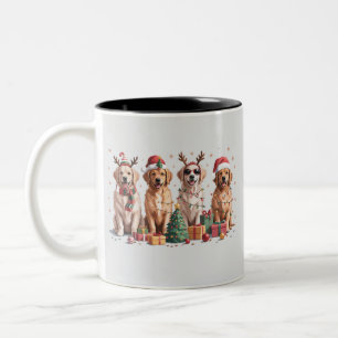 Tasse 2 Couleurs Maman de Golden Retriever amoureuse de Noël pour l