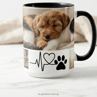 Tasse 2 Couleurs Maman de sauvetage de chien à empreinte de patte d