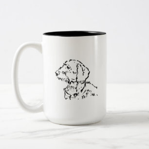 Tasse 2 Couleurs Maman de Teckel à Poil Dur Café