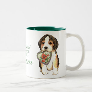 Tasse 2 Couleurs Maman du coeur Beagle