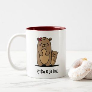 Tasse 2 Couleurs Maman et bébé ours   Meilleure maman à deux tons d