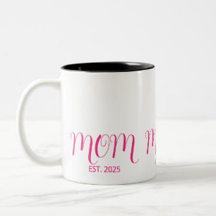 Tasse 2 Couleurs Maman établie écriture rose Cadeau de nouvelle mam
