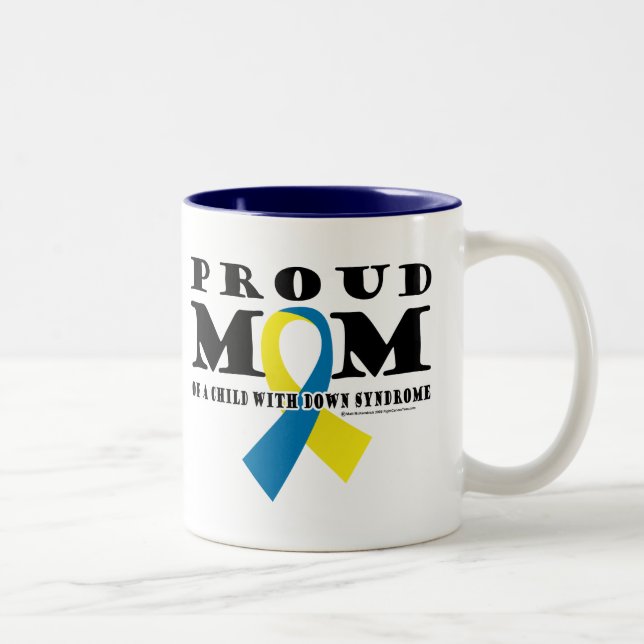 Tasse 2 Couleurs Maman fière de syndrome de Down (Droit)