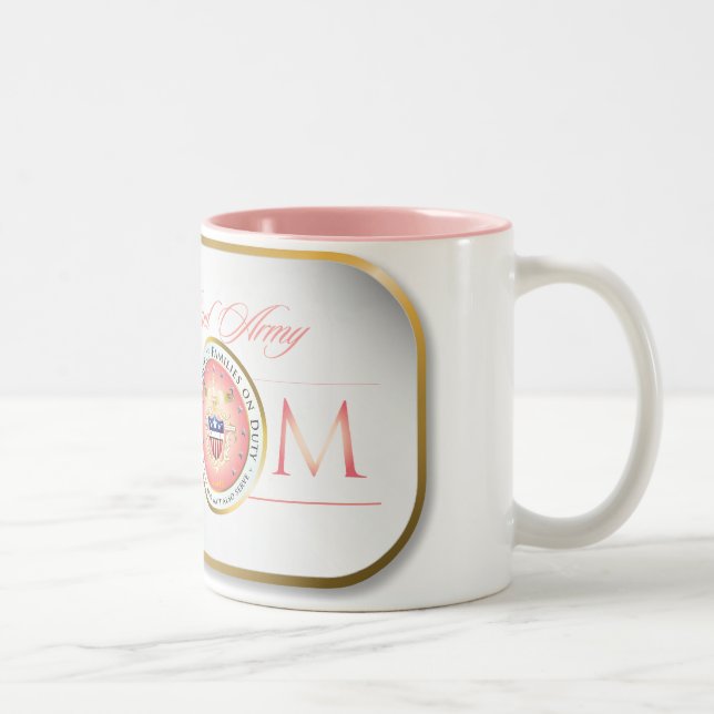 Tasse 2 Couleurs Maman fière rose d'armée (Droit)