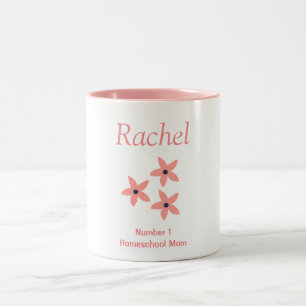 Tasse 2 Couleurs Maman florale de rose et blanche de Homeschool