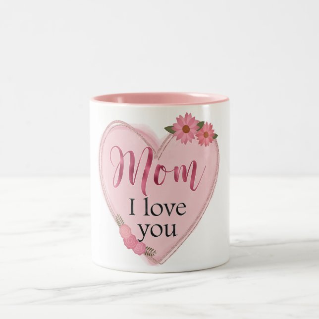 Tasse 2 Couleurs Maman Je t'aime / Coeur (Centre)