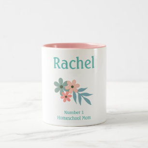 Tasse 2 Couleurs Maman rose et verte de Homeschool de fleur