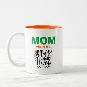 Tasse 2 Couleurs Maman tu es mon super-héros