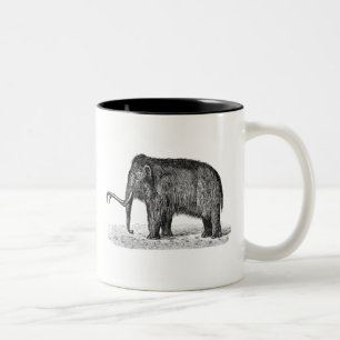 Tasse 2 Couleurs Mammouths Wooly d'illustration vintage de mammouth