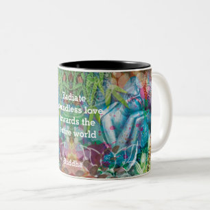 Tasse 2 Couleurs Mandala aquarelle Lotus de Bouddha Citation person